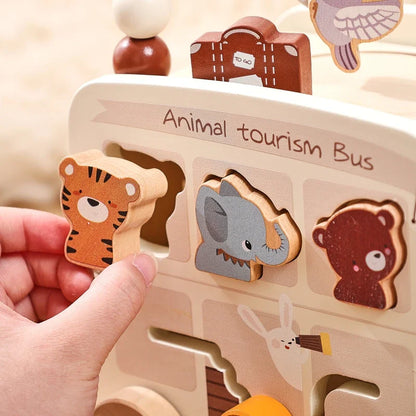 Montessori Wooden Activity Bus